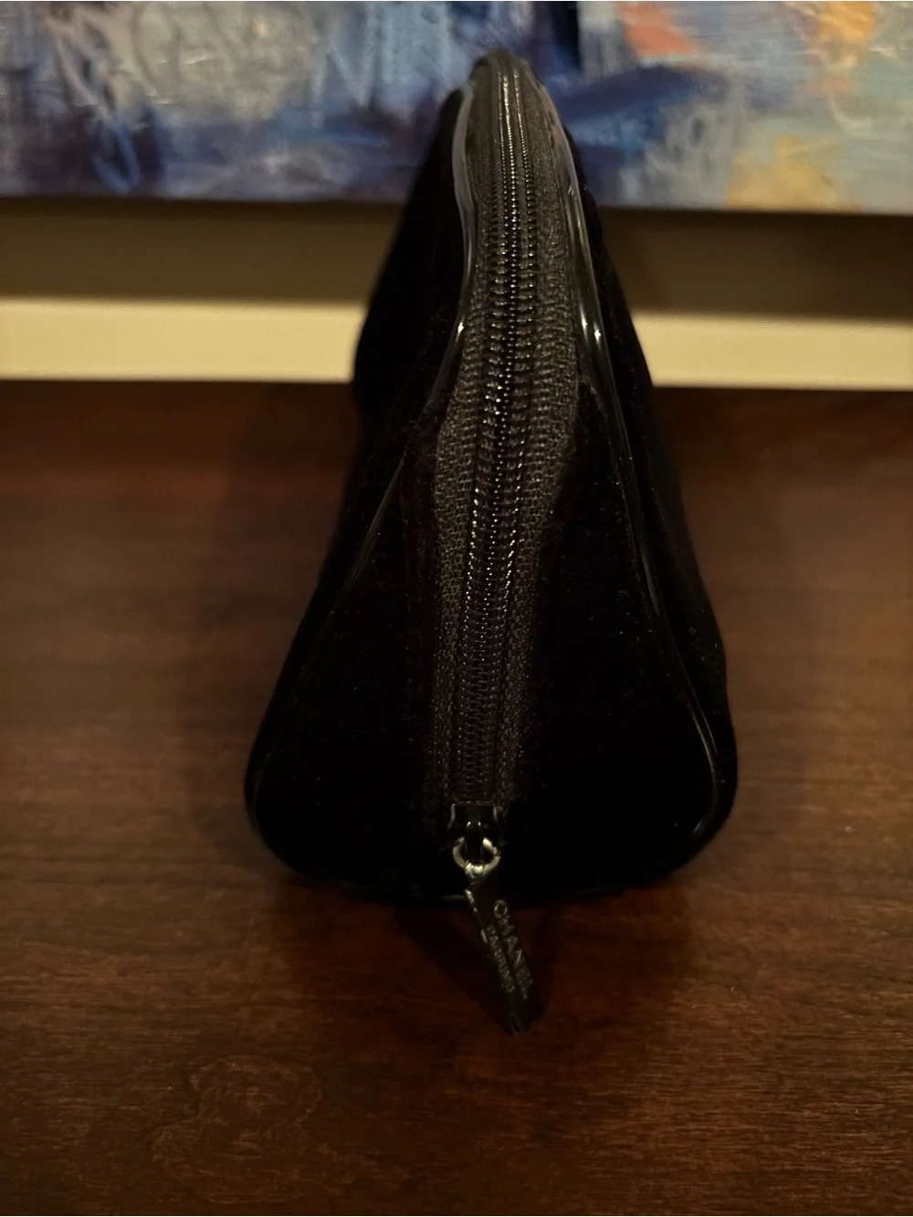 CHANEL Parfums Black Velvet Cosmetic Makeup Bag